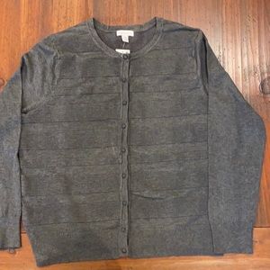NWT Charter Club Charcoal Gray Long Sleeve Cardigan. Size XXL